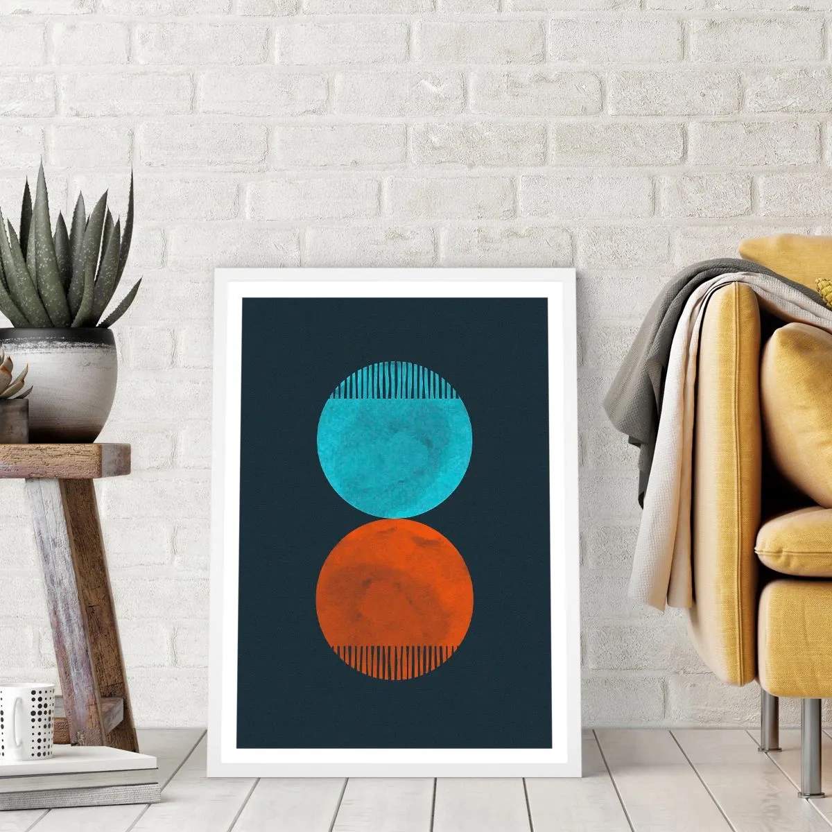 Poster in een witte lijst - Alleen geometrie? - 61x91 cm