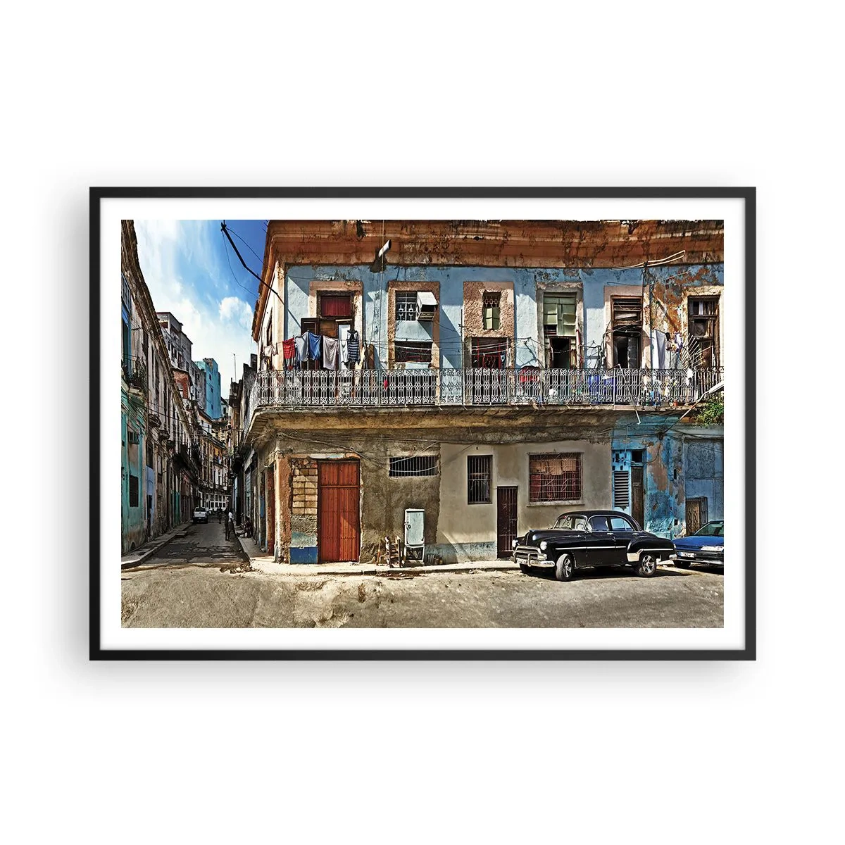 Poster in een zwarte lijst - Havana-vibes - 100x70 cm