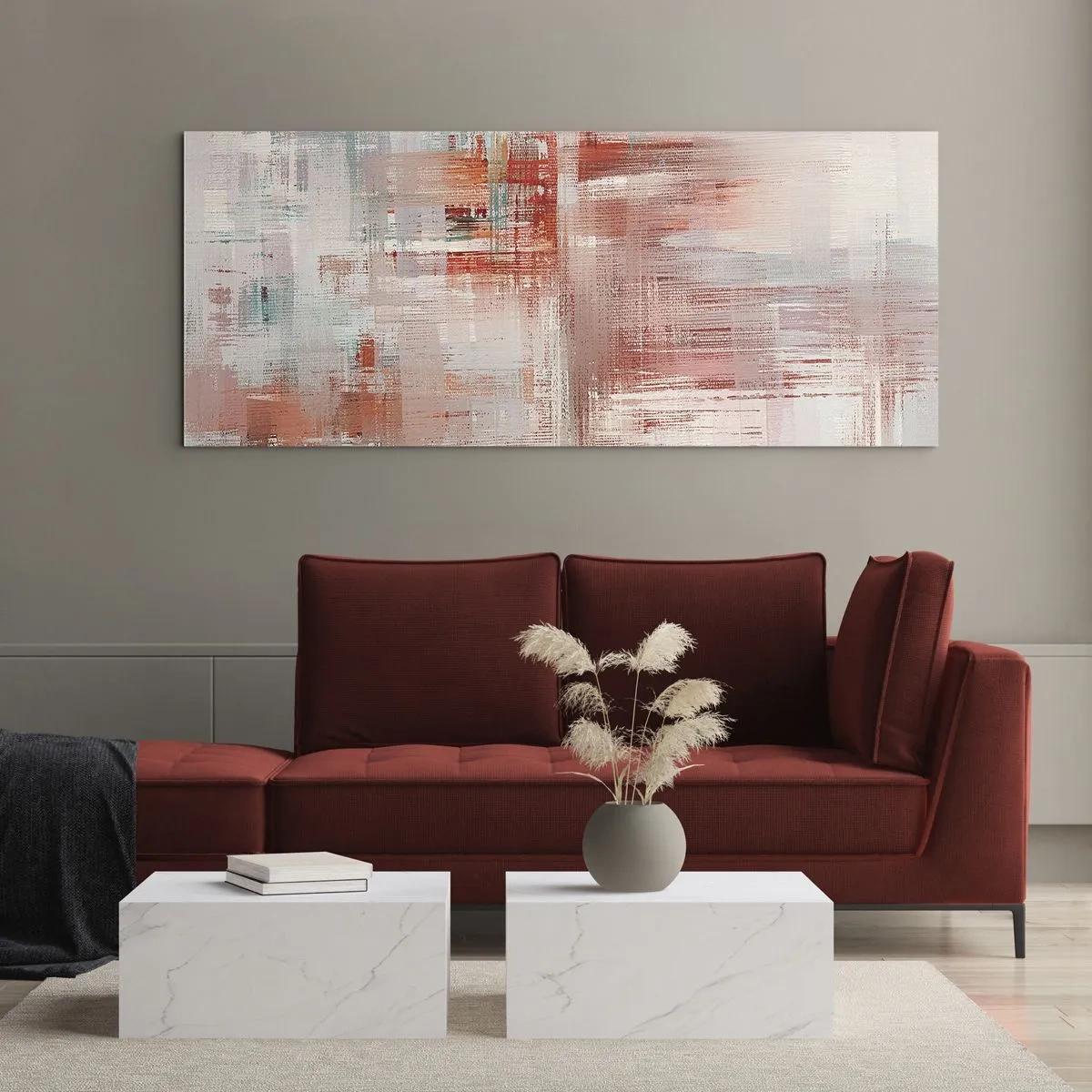 Schilderen op glas - Vaag. Maar roze - 120x50 cm