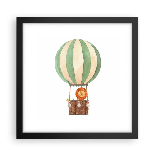 Poster in een zwarte lijst - Leons reizen - 30x30 cm