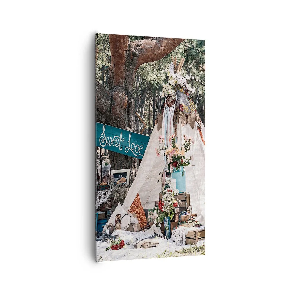 Schilderen op canvas - De liefde bedrijven ... - 65x120 cm