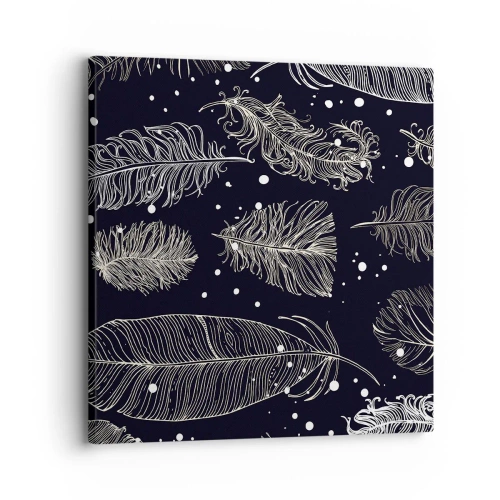 Schilderen op canvas - Gevederde kant - 30x30 cm