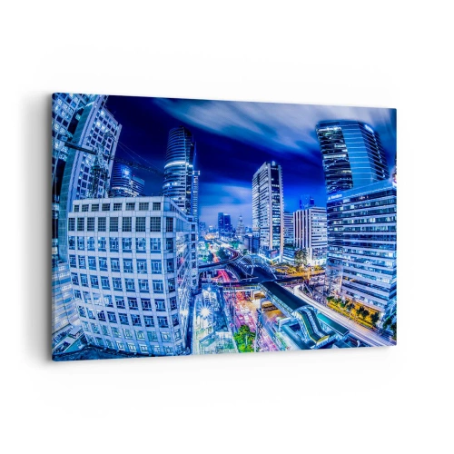Schilderen op canvas - Ritmes van de nachtstad - 100x70 cm