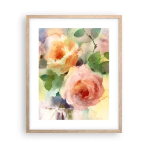 Een poster in een licht eiken lijst - Delicaat als aquarel - 40x50 cm