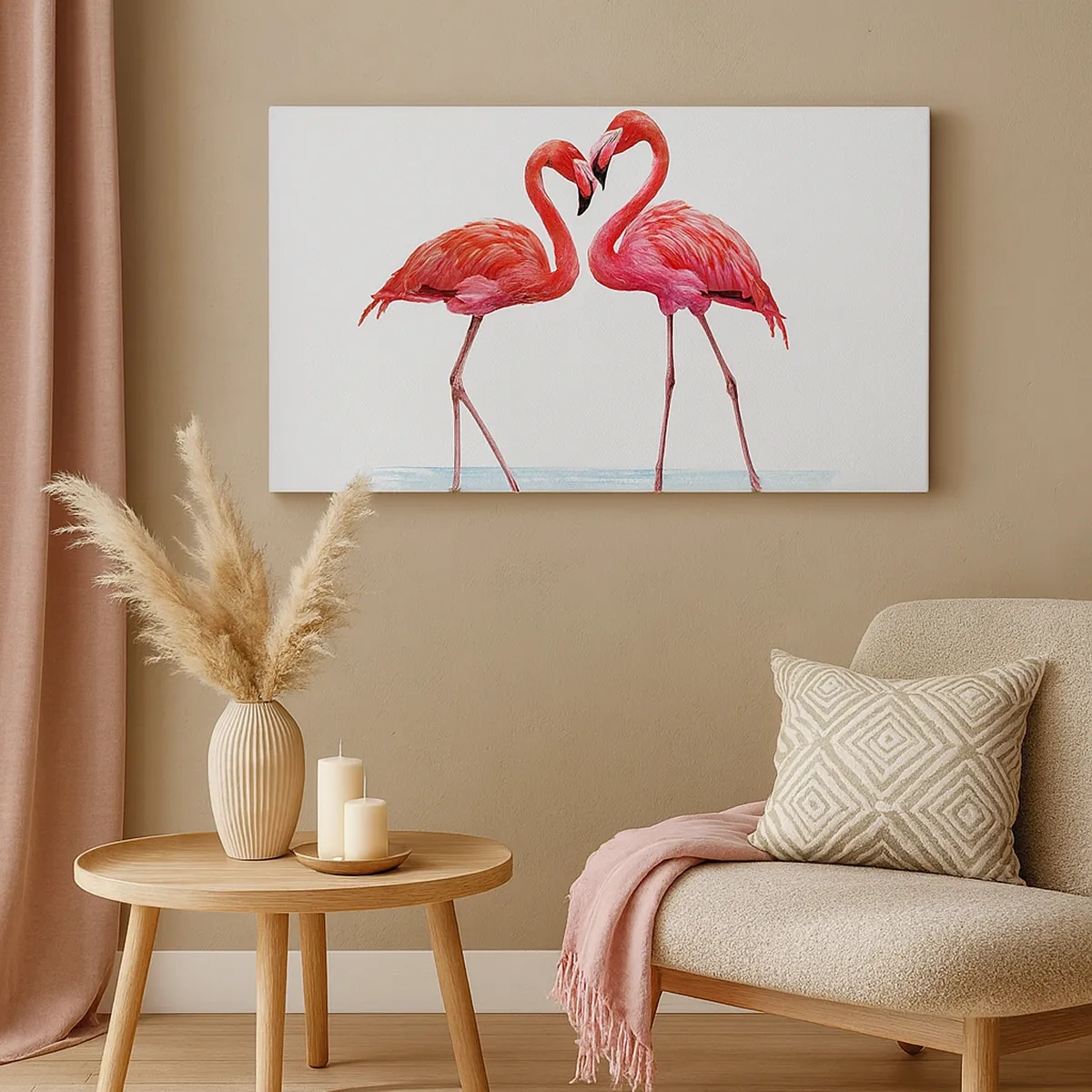 Schilderen op canvas - Roze randez-vous - 30x30 cm