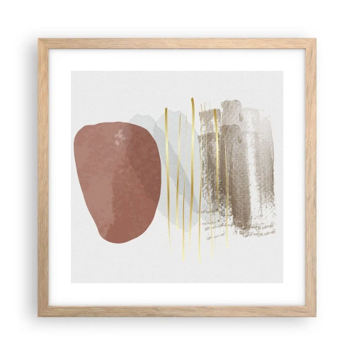 Een poster in een licht eiken lijst - Abstracte zuilengalerij - 40x40 cm