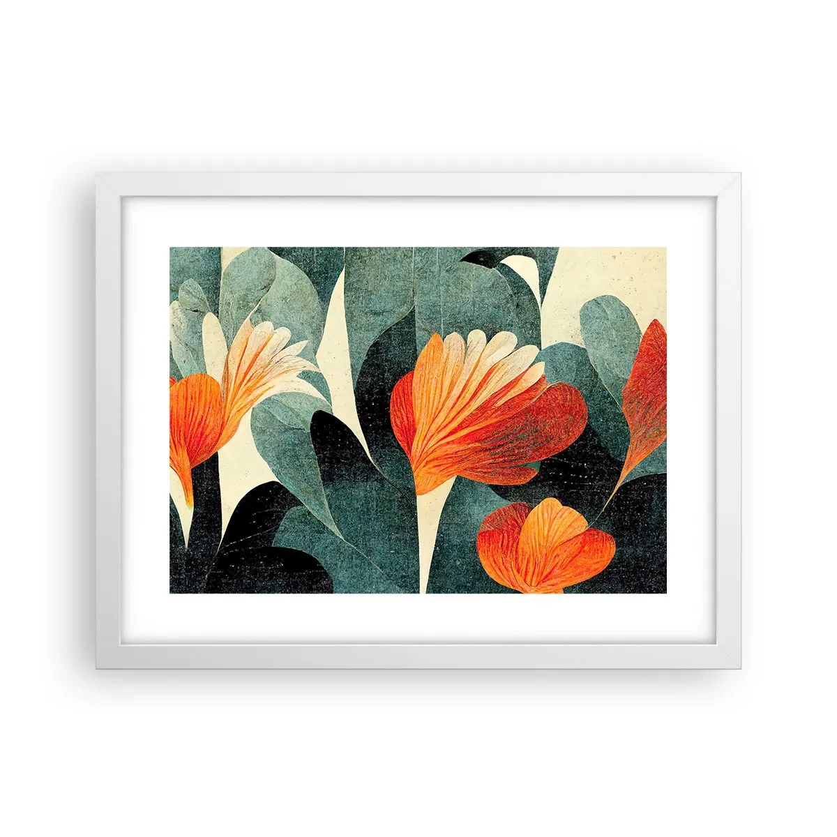 Poster in een witte lijst - De hitte van de tropen en de koelte van het groen - 40x30 cm
