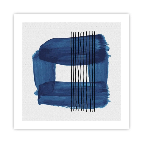 Poster - Blauwe en zwarte compositie - 50x50 cm