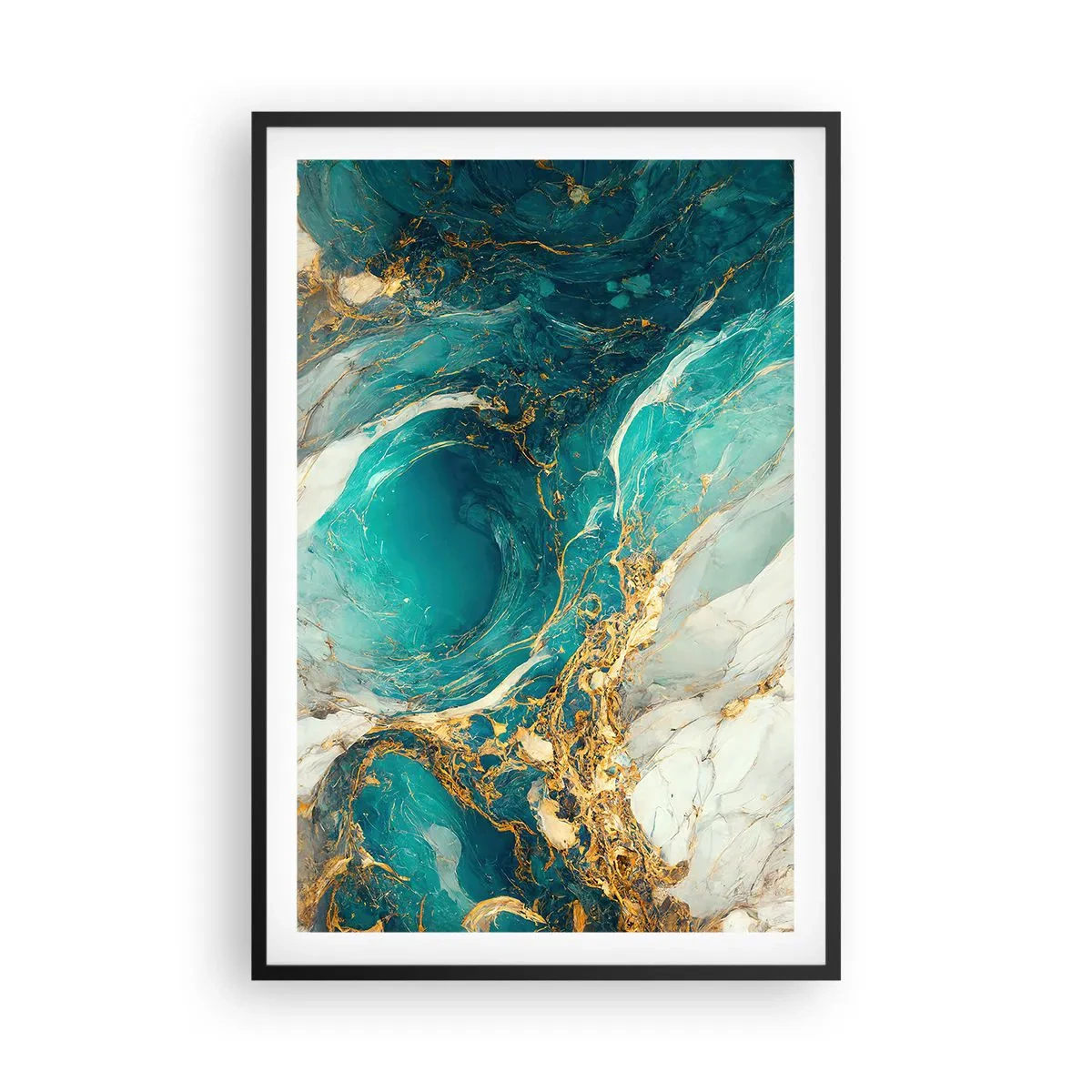 Poster in een zwarte lijst - Compositie met goudaders - 61x91 cm