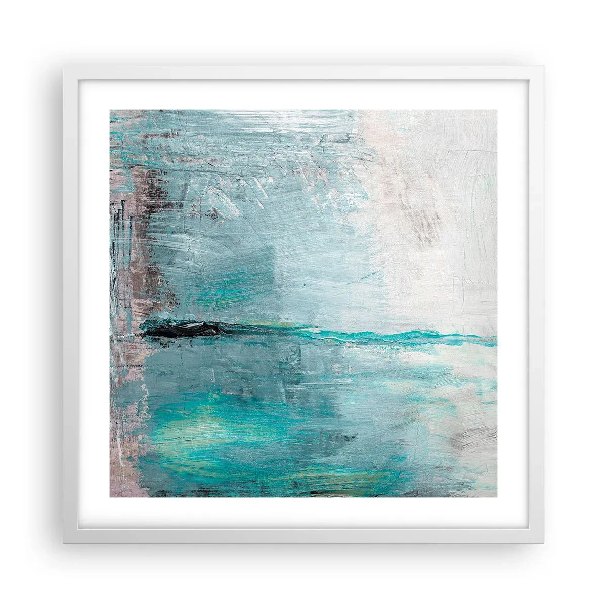 Poster in een witte lijst - Horizontaal in blauw - 50x50 cm