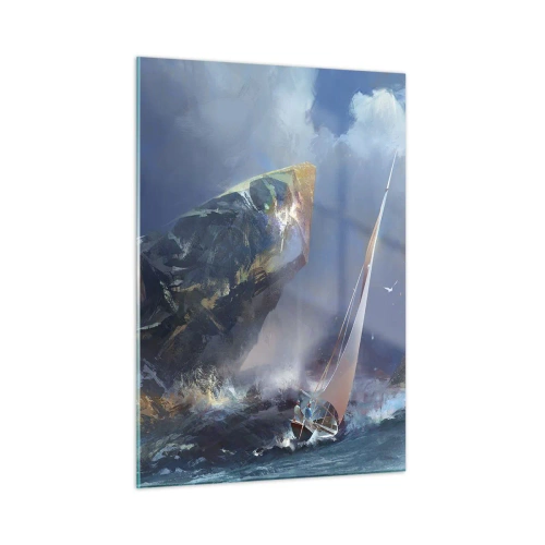 Schilderen op glas - Wie de moed heeft, wint - 50x70 cm