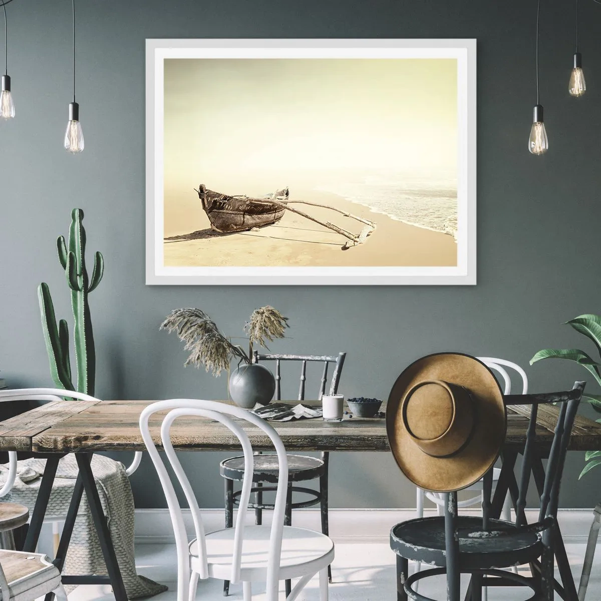 Poster in een witte lijst - Geheugen van de Stille Zuidzee - 50x40 cm