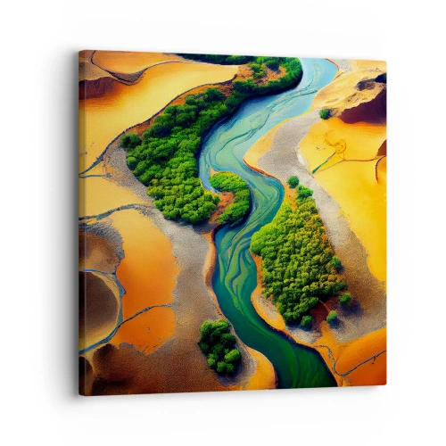 Schilderen op canvas - Levengevende rivier - 30x30 cm