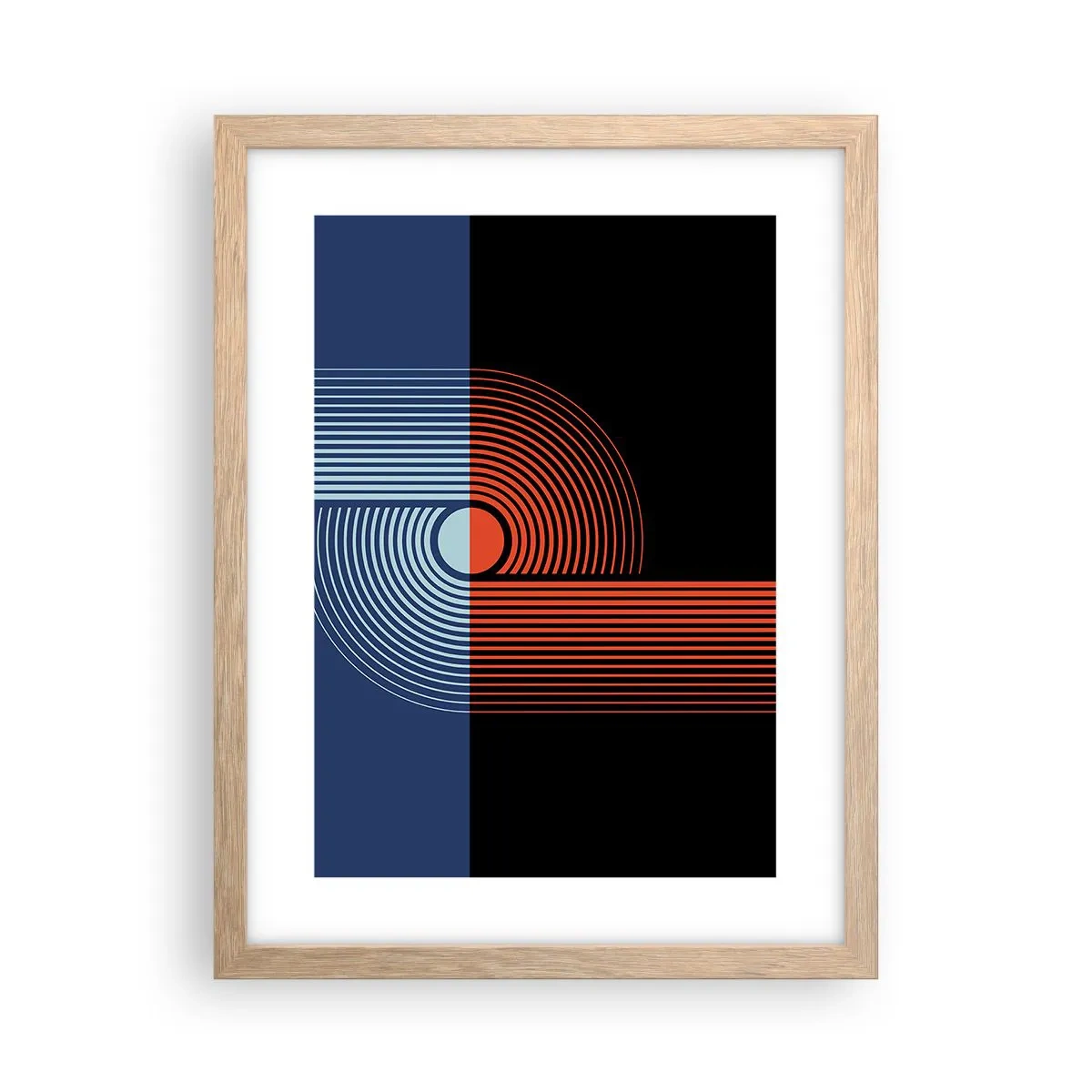 Een poster in een licht eiken lijst - In een geometrische omhelzing - 30x40 cm