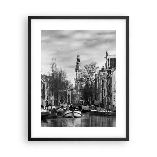 Poster in een zwarte lijst - Amsterdamse sferen - 40x50 cm