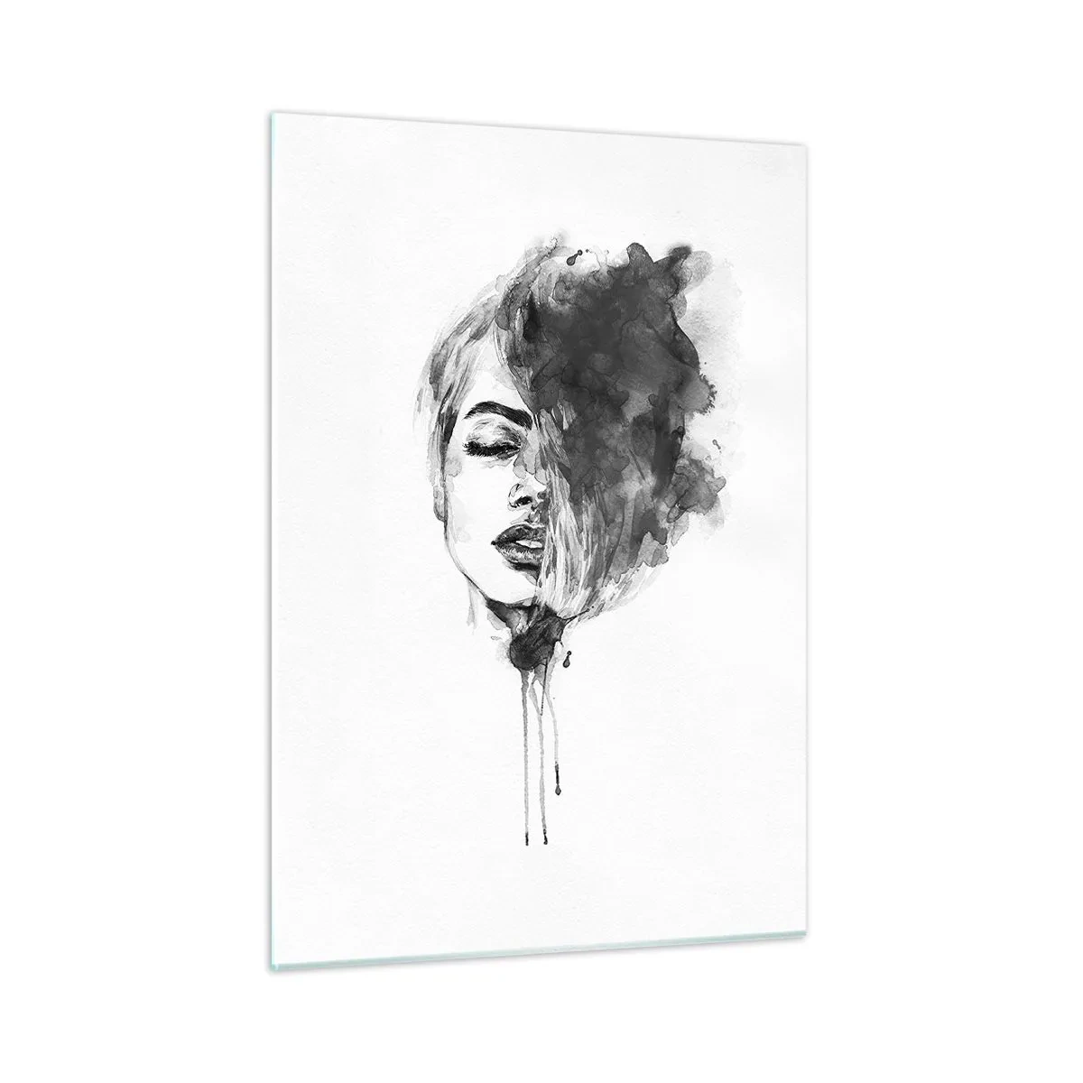 Schilderen op glas - Waar droomt het meisje over? - 50x70 cm