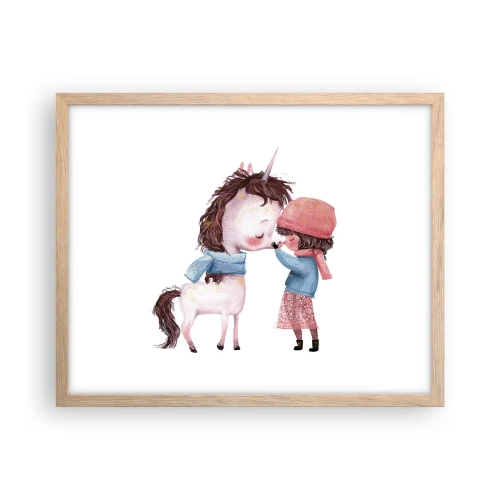 Een poster in een licht eiken lijst - Een winterverhaal - 50x40 cm