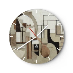 Wandklok - Klok - Een abstracte ordening van vormen die doen denken aan architectuur - 30x30cm - Stadslandschap 2.0 - Moderne wanddecoratie voor woonkamer, keuken en slaapkamer ARTTOR