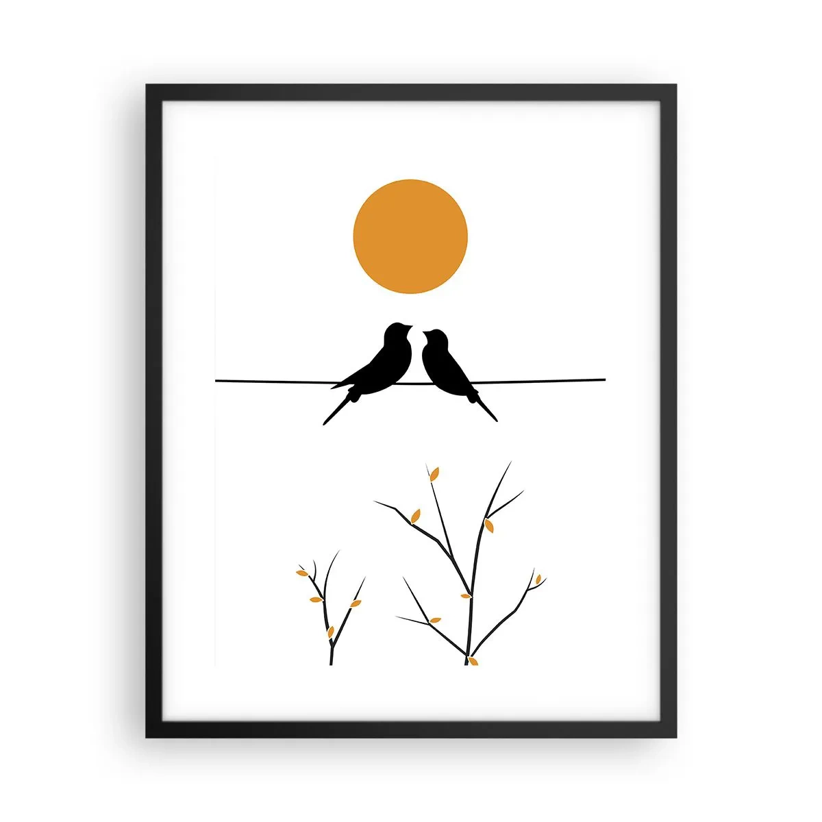 Poster in een zwarte lijst - Nachtegalen avond - 40x50 cm