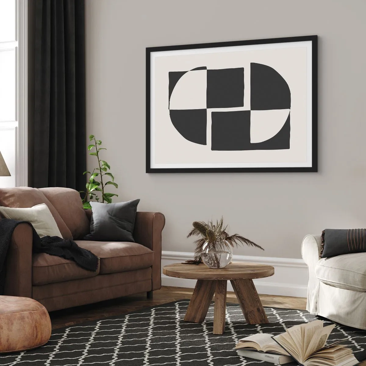 Poster in een zwarte lijst - Antithese - synthese - 40x30 cm