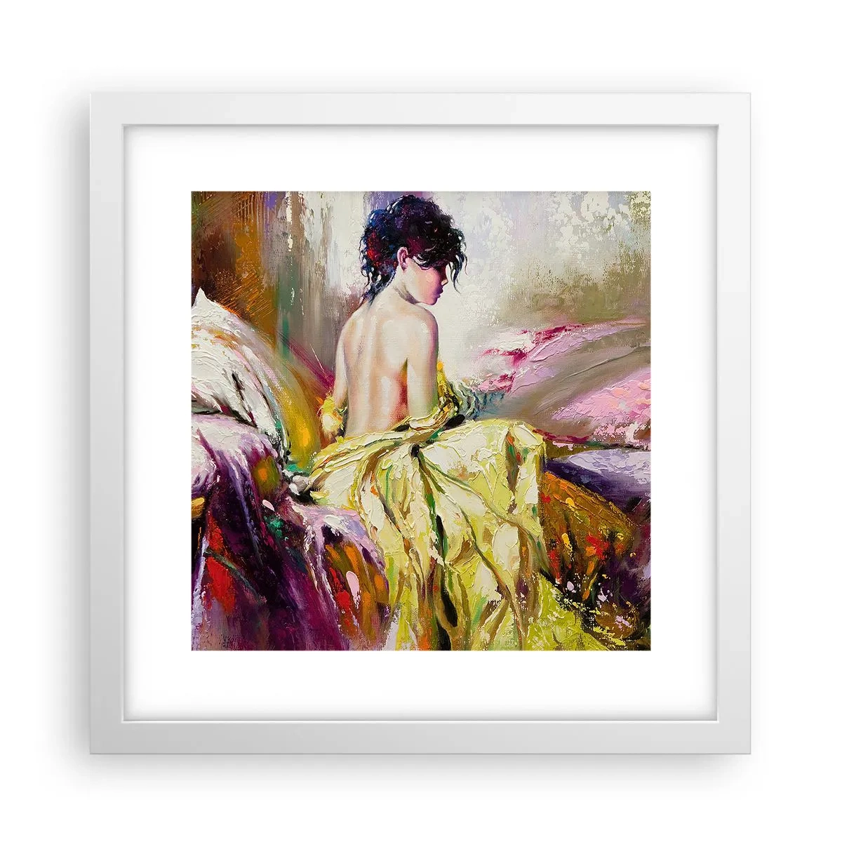 Poster in een witte lijst - Tussen de lippen en de rand van de cup - 30x30 cm