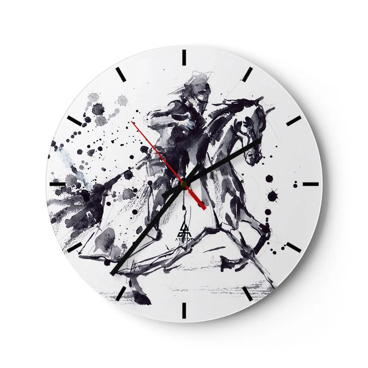 Wandklok - Klok - Zwarte ridder - 40x40 cm