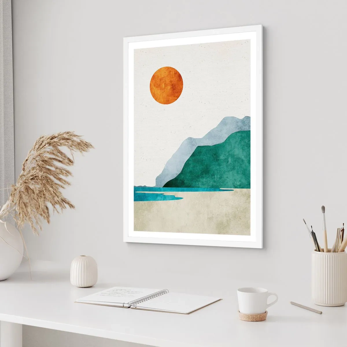 Poster in een witte lijst - Landschap zoals het hoort te zijn - 50x70 cm