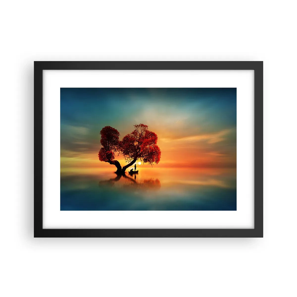 Poster in een zwarte lijst - Afstanders en de stilte van de wereldlozen - 40x30 cm