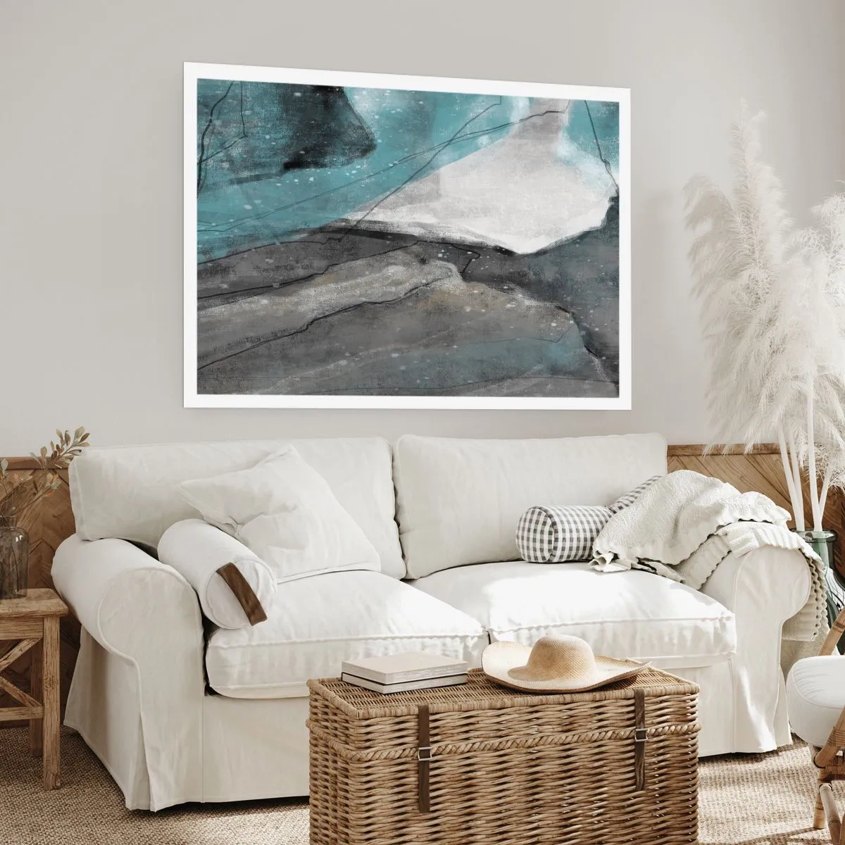 Poster - Abstractie: rotsen en ijs - 40x30 cm