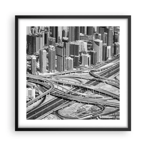 Poster in een zwarte lijst - Dubai - de onmogelijke stad - 50x50 cm