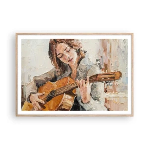 Een poster in een licht eiken lijst - Concerto voor gitaar en een meisjeshart - 100x70 cm