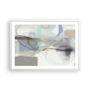Poster in een witte lijst - Mistige abstractie - 70x50 cm