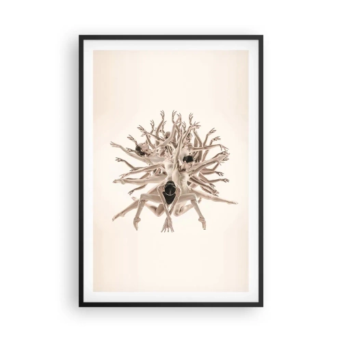 Poster in een zwarte lijst - Bloeiend in dans - 61x91 cm