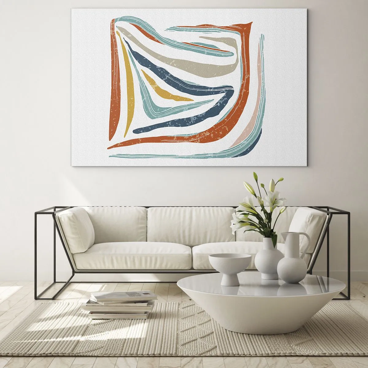 Schilderen op glas - Abstractie met een vriendelijke glimlach - 120x80 cm