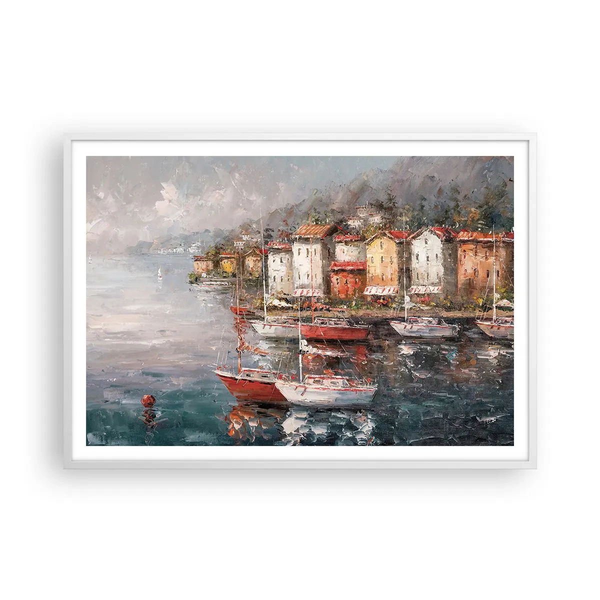 Poster in een witte lijst - Romantisch toevluchtsoord - 100x70 cm