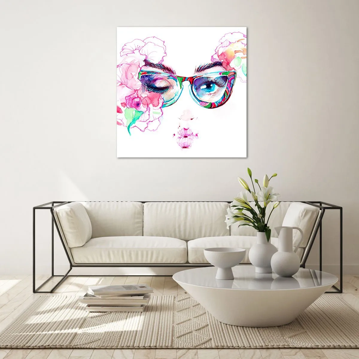 Schilderen op glas - Een verleidelijke belofte - 70x70 cm