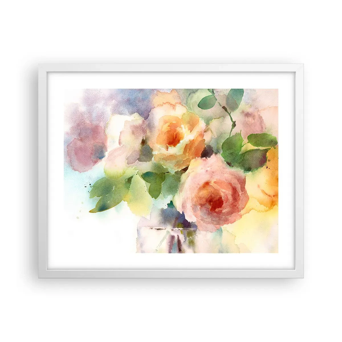 Poster in een witte lijst - Delicaat als aquarel - 50x40 cm