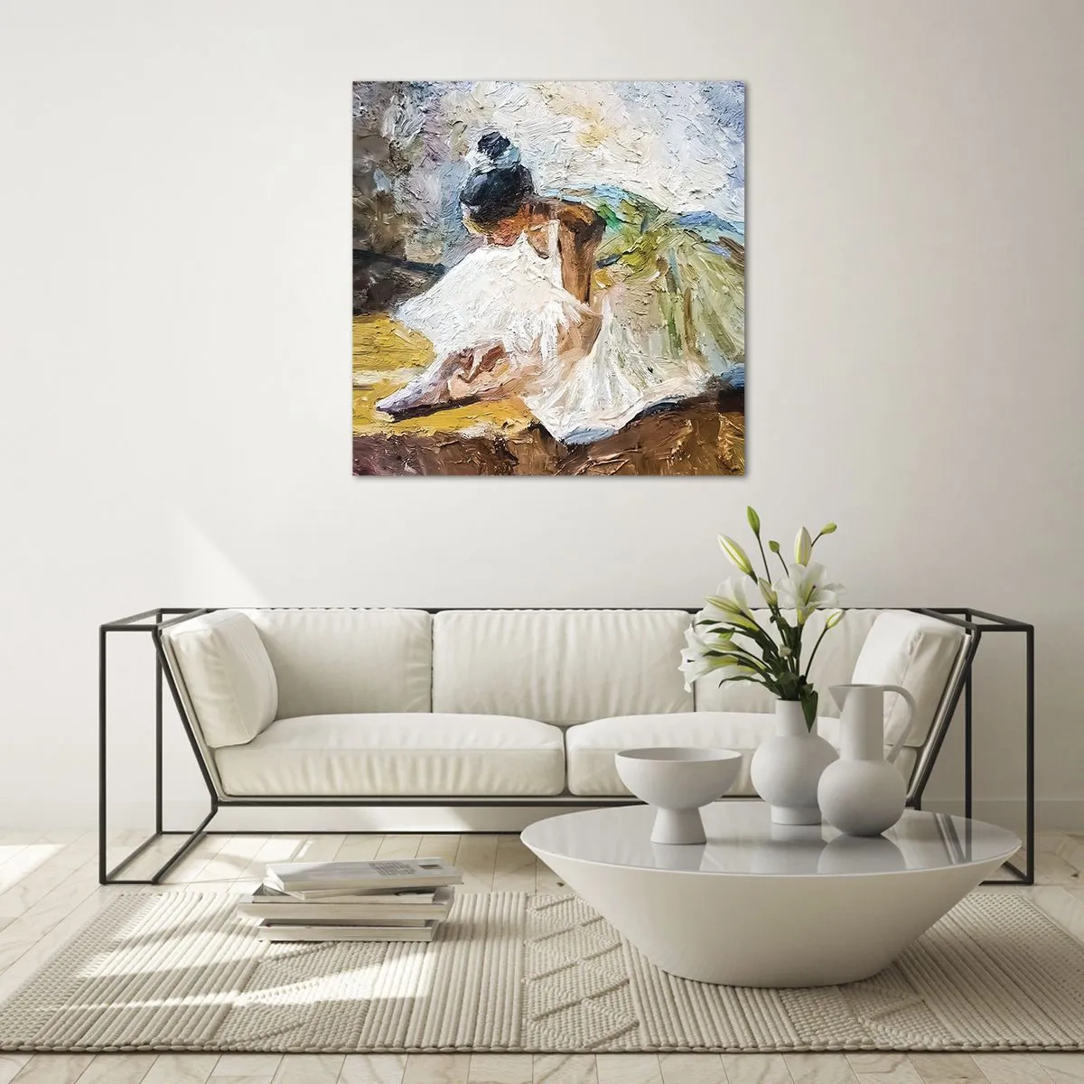 Schilderen op glas - Naar een schilderij van Degas - 70x70 cm