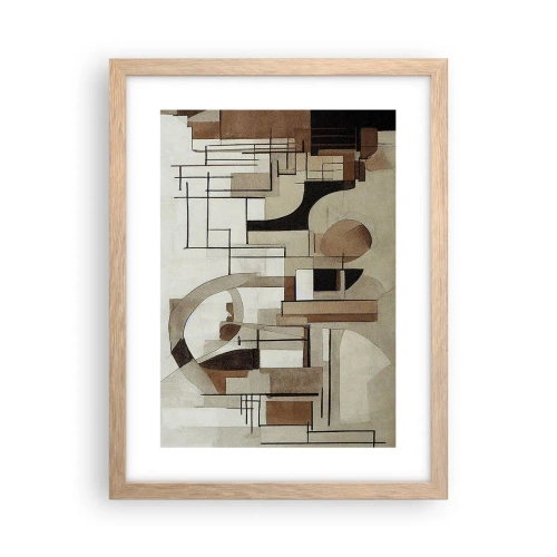Een poster in een licht eiken lijst - Stadslandschap 2.0 - 30x40 cm