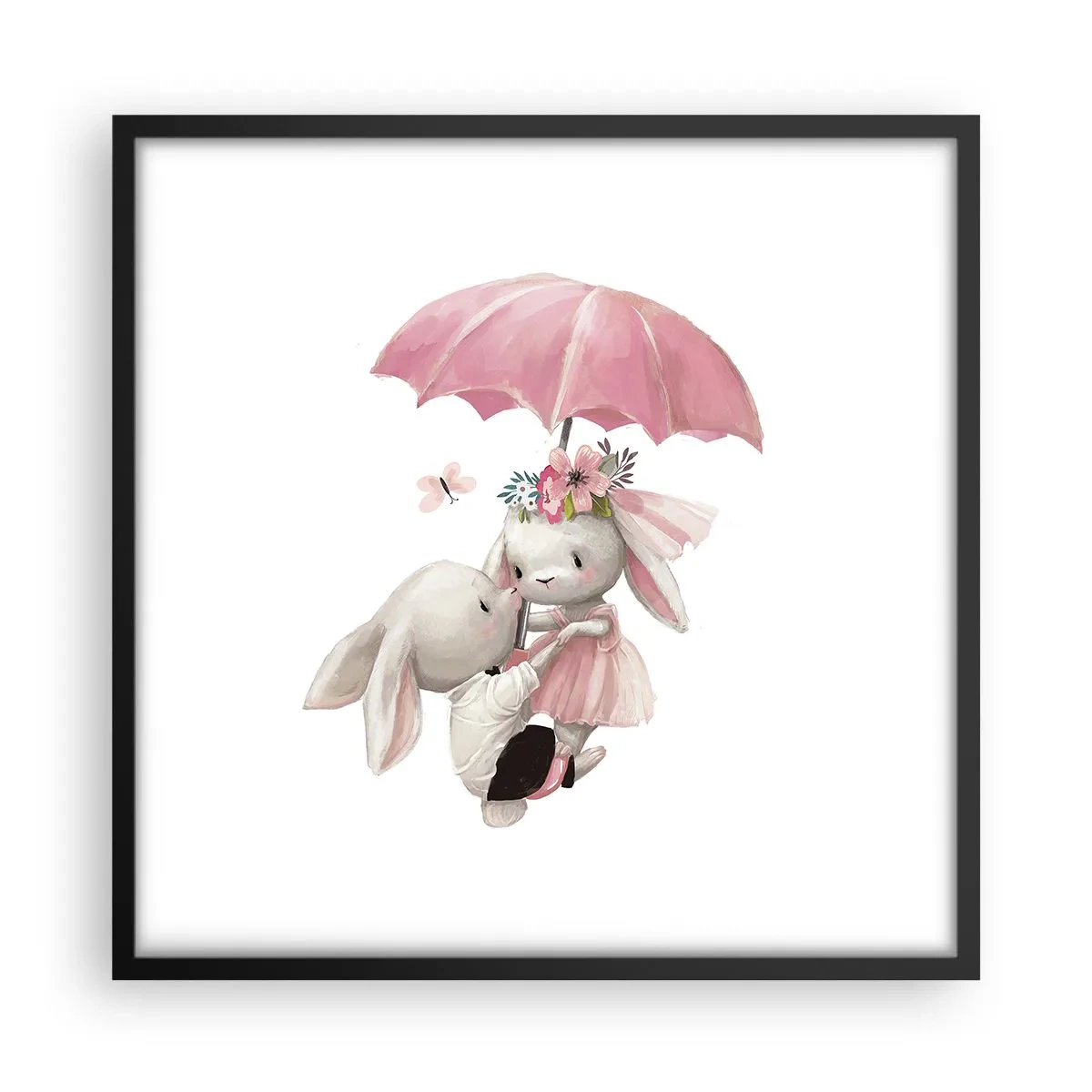 Poster in een zwarte lijst - Dit is liefde - 50x50 cm