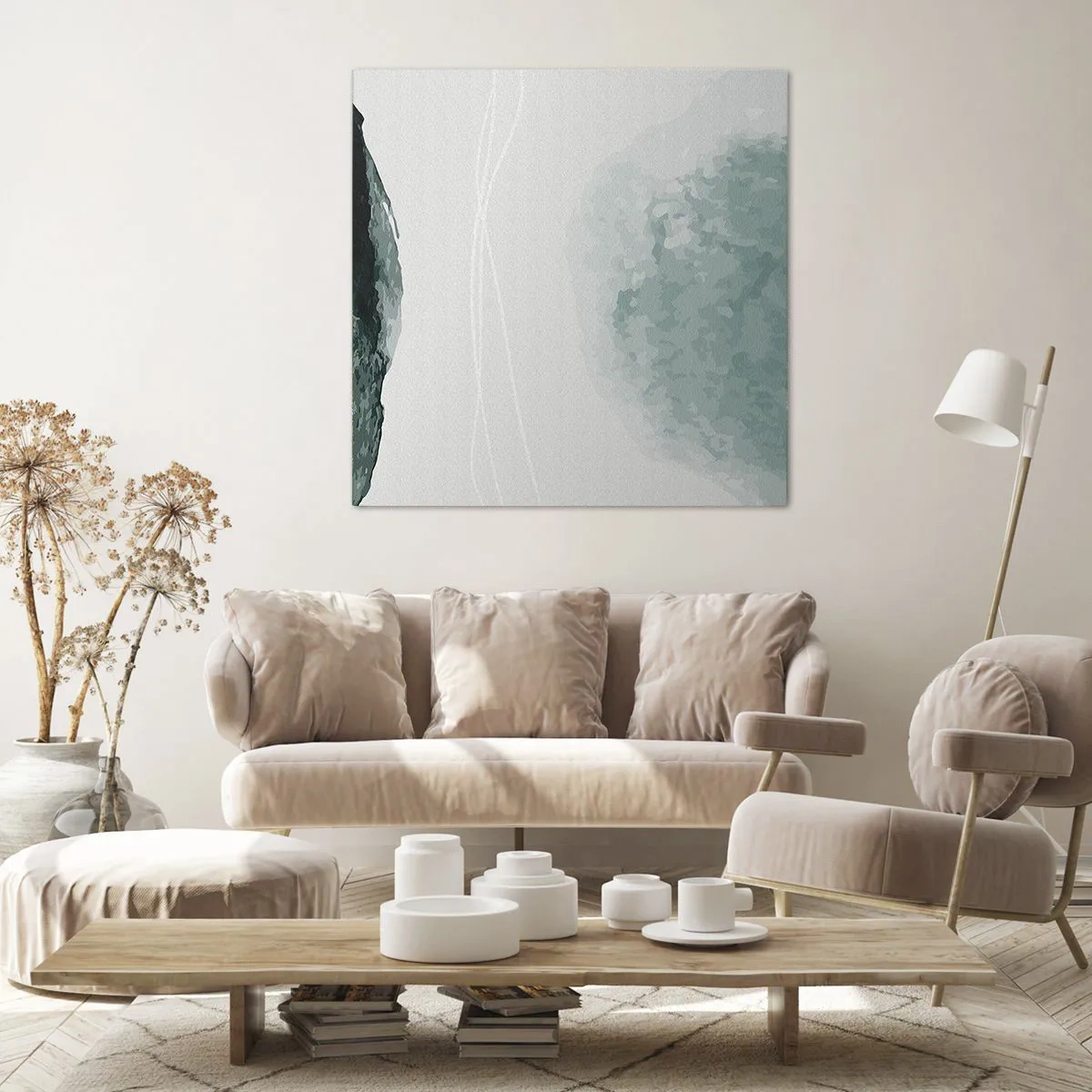 Schilderen op canvas - Ontmoeting met de mist - 30x30 cm