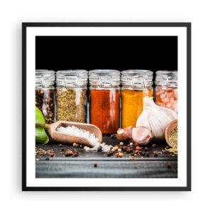 Poster in een zwarte lijst - Zodat het leven smaak heeft - 60x60 cm