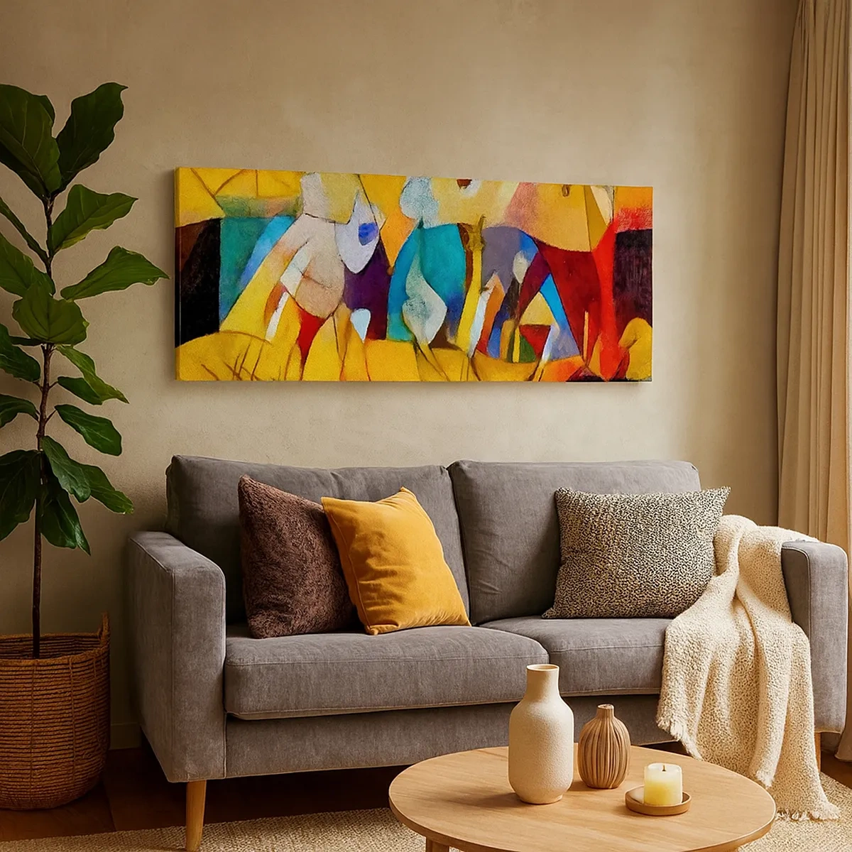 Schilderen op canvas - Zon - leven - vreugde - 30x30 cm