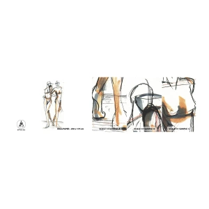 Fotobehang Staaltje Standard Eco - Een studie van genade - Grafisch, Mode, Moderne kunst - 100x30 cm
