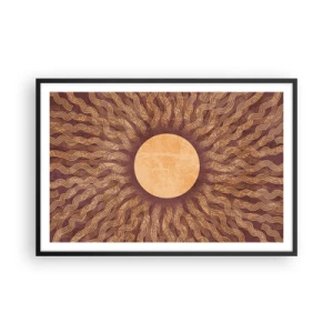 Poster in een zwarte lijst - Zon icoon - 91x61 cm