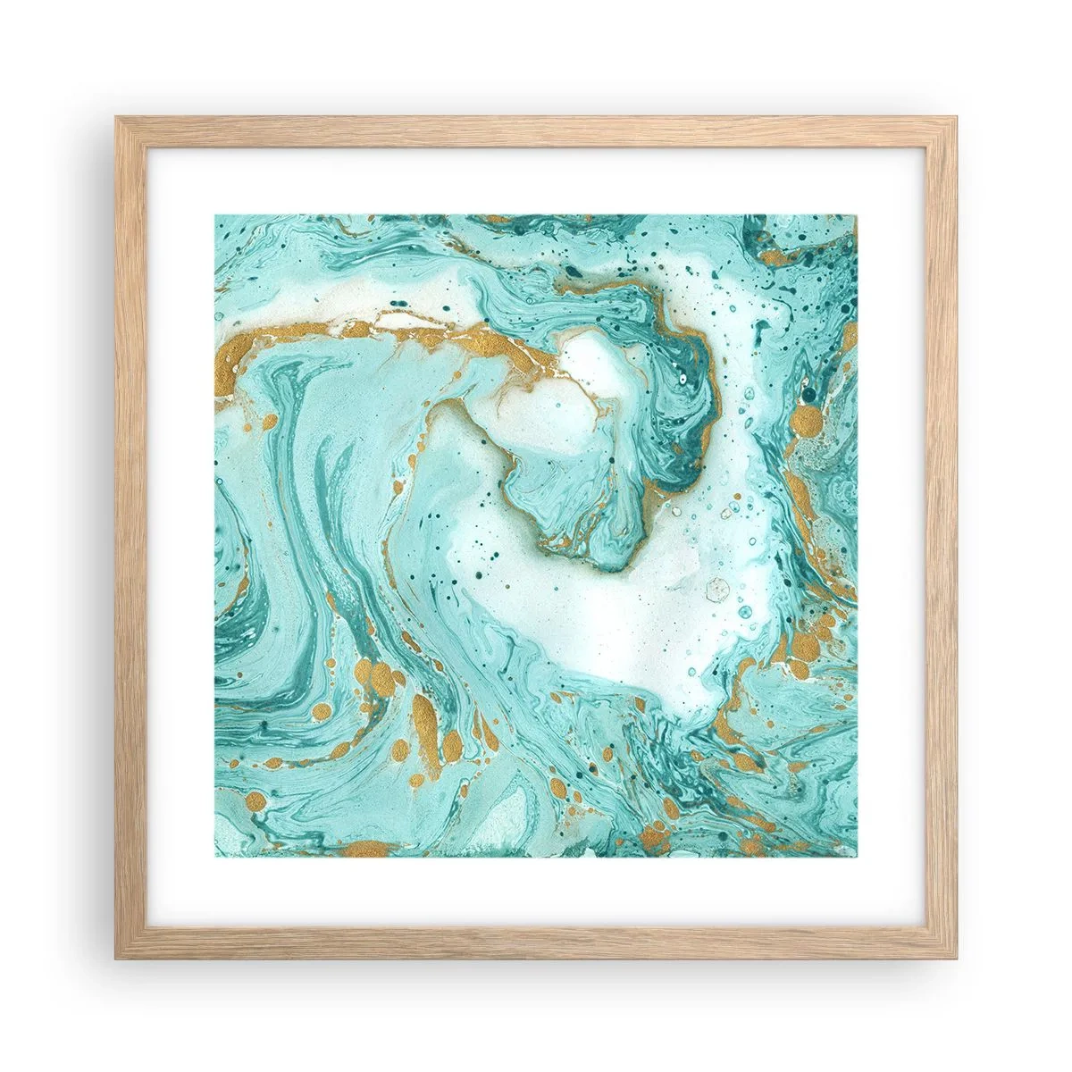 Een poster in een licht eiken lijst - Onder de grote golf van het Edo-tijdperk - 40x40 cm