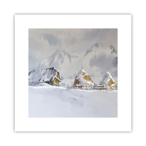 Poster - In een besneeuwde vallei - 30x30 cm