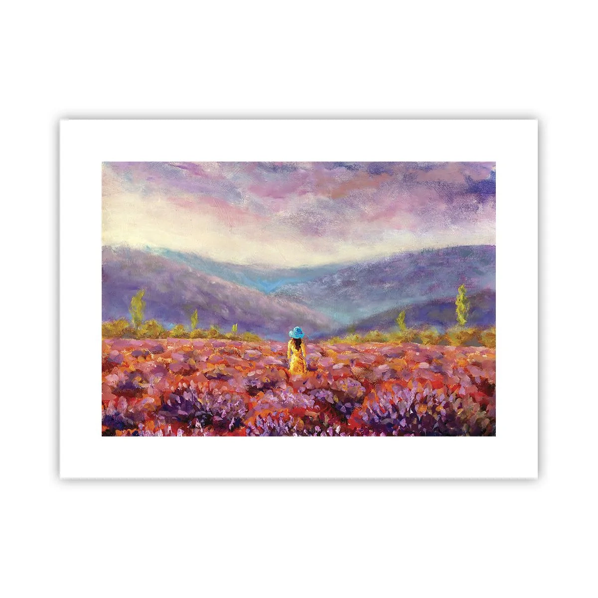 Poster - In een lavendelwereld - 40x30 cm