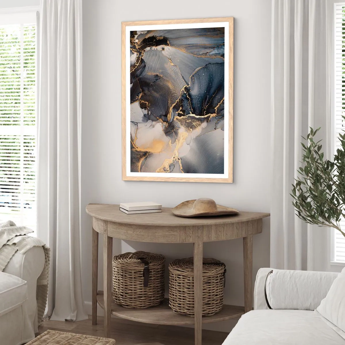 Een poster in een licht eiken lijst - Stenen leven - 40x50 cm