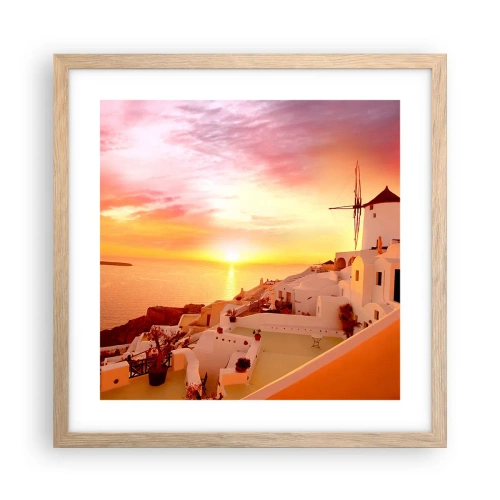 Een poster in een licht eiken lijst - Spreiden in wit en goud - 40x40 cm